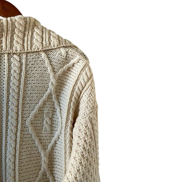 BLARNEY Made In Ireland Merino Wool Cardigan Sweater In Cream Size M - Picture 9 of 13